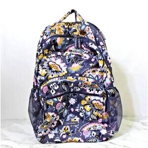 Vera Bradley Charmont Meadow Campus Backpack Bookbag Floral Gray School Travel